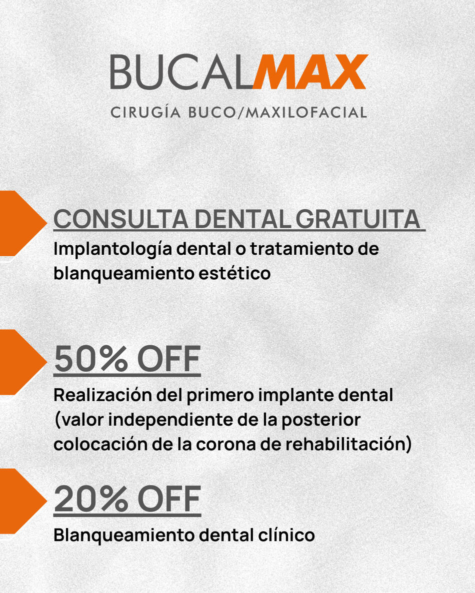 Bucal Max Mendoza - Descuentos en implantes y estética dental PIURA. Odontología en 25 de mayo 24 Godoy Cruz - Blanqueamiento dental PIURA.